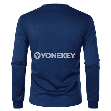 Erkekler üçin ýaz‑güýz uzyn ýeňli 3D ýazgyly casual futbolka