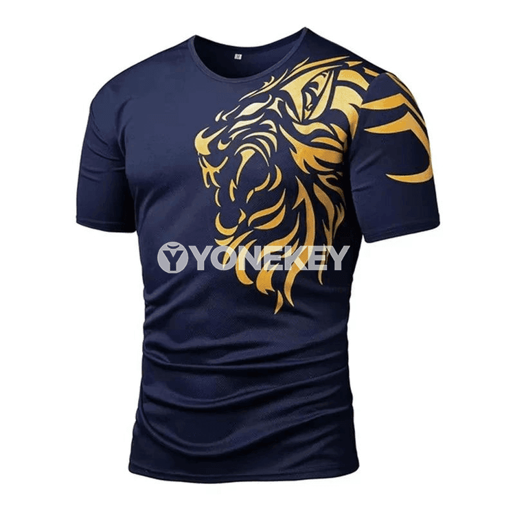 Trend ýolbarsly 3D çap erkek futbolkasy, çalt guradyjy sport modeli
