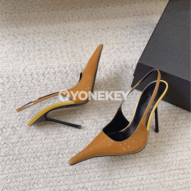 Zenanlar üçin moda açyk burunly topukly sandal