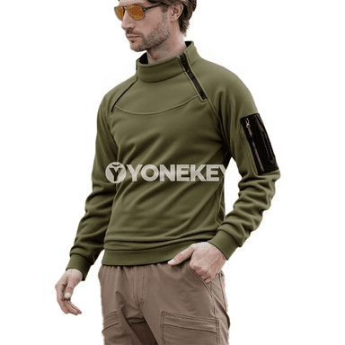 Erkekler üçin ýyly taktiki kapüşonly switer, fermuarly, howa geçirmeýän