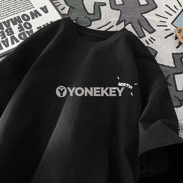 Minimalist logotiply giň erkek futbolkasy, M-8XL
