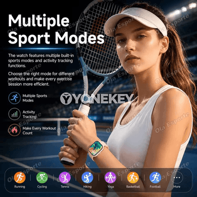 Ola Esporte 2.01 dýum akylly sagat, jaň bildirişli, Android iOS laýyk