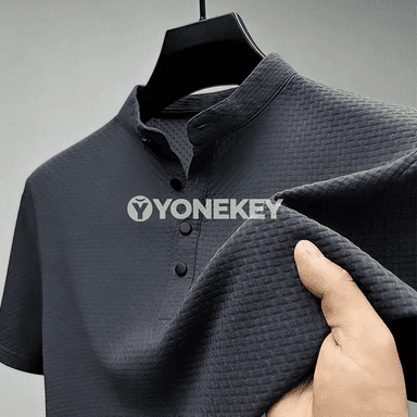 Erkekler üçin täze slim fit polo futbolka, dem alýan we çalt guraýan
