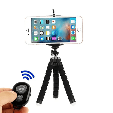 Mobil telefon üçin çeýe tripod, mini saklaýjy, uzakdan dolandyryşly