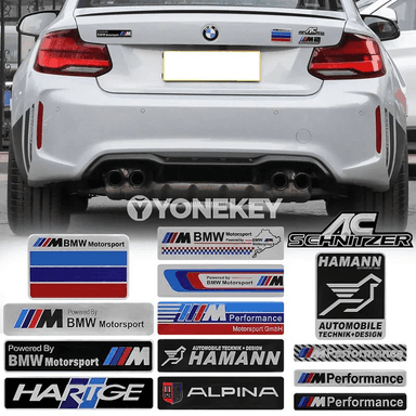 BMW üçin 3D alýumin kuzow we bagaj nyşan stickerleri