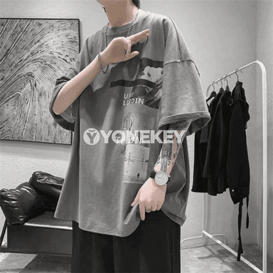 Erkekler üçin giň ölçegli talyp futbolka, moda çaply, 8XL