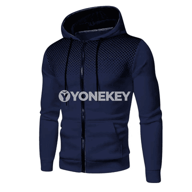 Erkekler üçin güýz-gyş fermuarly hoodie jaket, jübili sport görnüşi