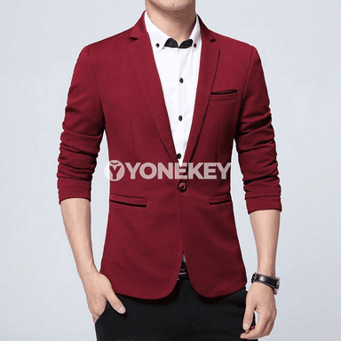 Erkekler üçin resmi blazer, bir düwmeli, slim fit, ýaz-küz