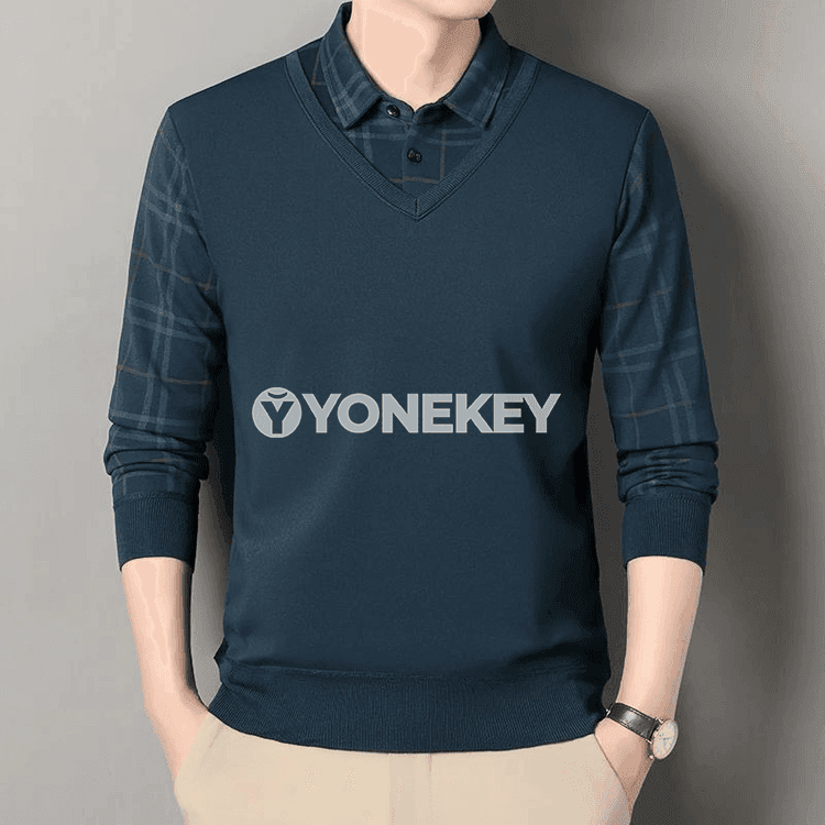 Erkekler üçin ýyly polo boýunly trikotaž sviter