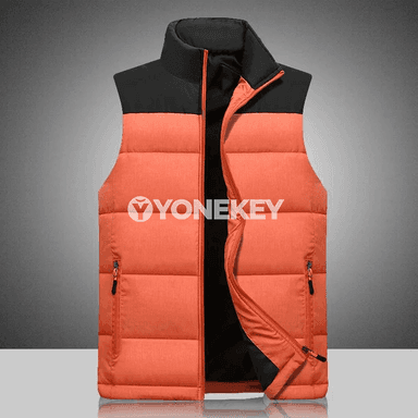 Erkekler üçin ýyly pamykly ýeňsiz ýelek, şäherçe stil