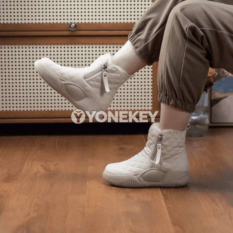 Zenanlar üçin gyşky ýyly ankle botinkalar, zipli, rahat