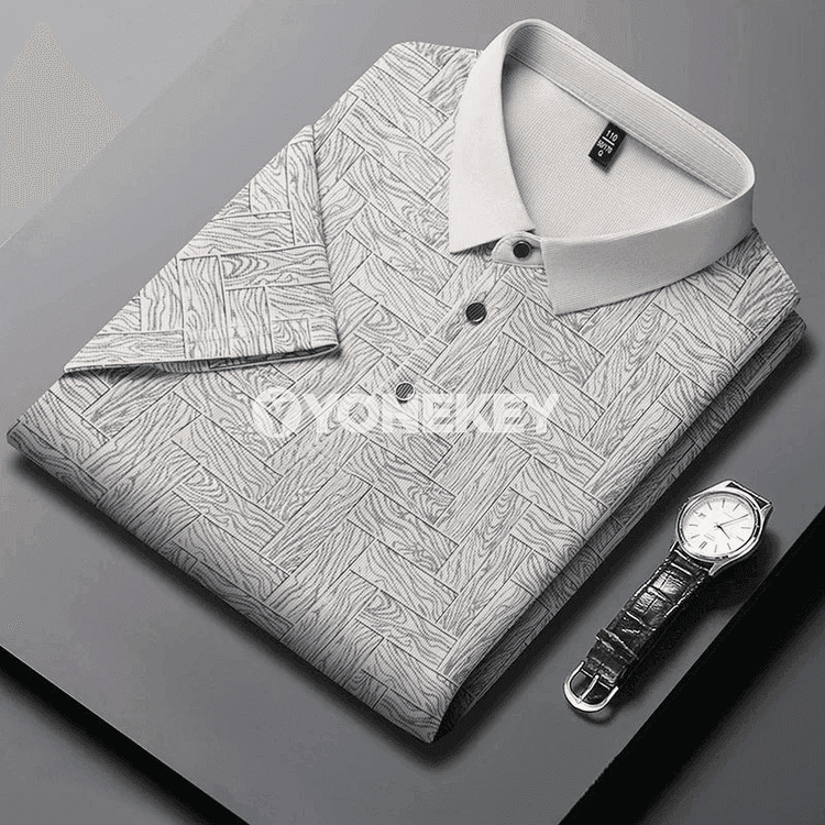 Erkekler üçin ýazky polo köýnek, çaply, rahat we döwrebap stil