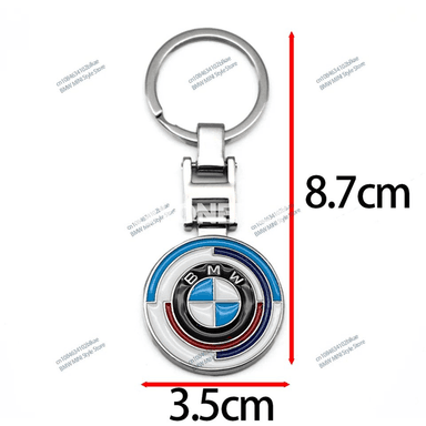 BMW M logolu 3D metal awto açar halkasy, premium açar saklaýjy