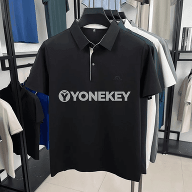 Erkek polo futbolka, gysga ýeňli, ýeňil we amatly