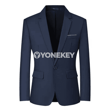 Erkekler üçin klassik blazer penjek, bir düwmeli, resmi stil