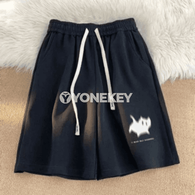 Erkekler üçin giň kesimli sport şortiklar, çaply rahat model