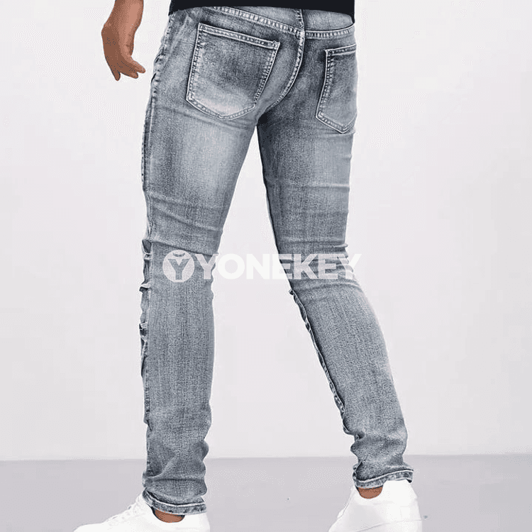 Erkekler üçin slim fit motosikl jeans jalbar