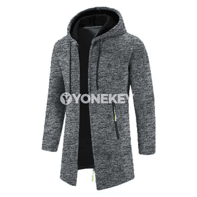 Erkekler üçin ýyly fermuarly kapüşonsyz switer penjek