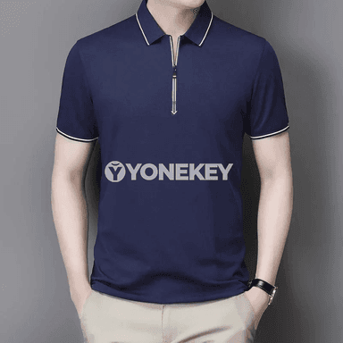 Erkekler üçin ýönekeý stil polo futbolka, gysga ýeňli
