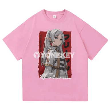 Frieren anime nusgaly cotton futbolka, ähli ölçegler