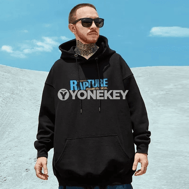 Erkekler üçin Oversize Kapşonly Sviter, Astronawt Printli M-8XL