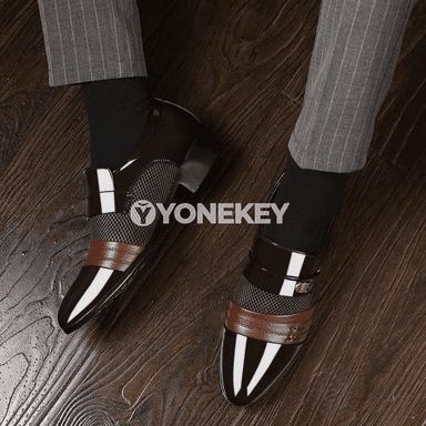 Erkekler üçin klassik ofis aýakgaplary, slip-on, giň ölçeg