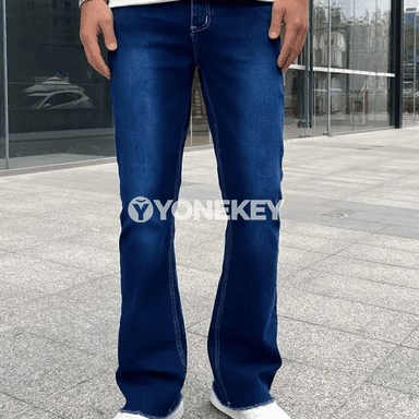 Erkekler üçin gök dar kesimli jeans jalbar
