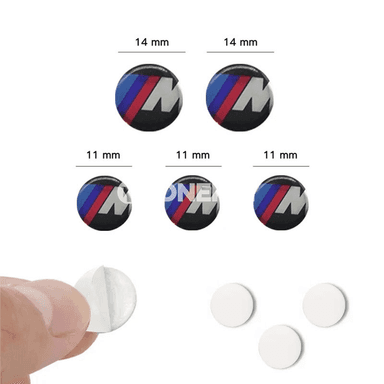 BMW M Performance üçin 3D açar logotip stikeri 11/14 mm