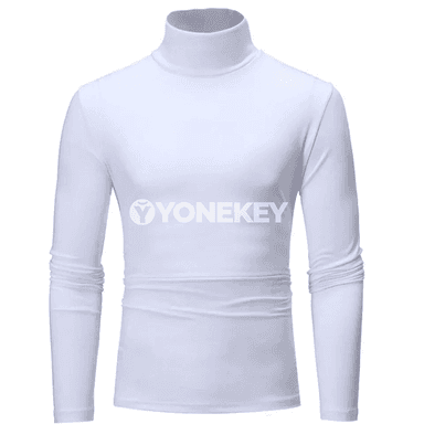 Erkekler üçin ýyly ýokary boýun lycra futbolka, dar kesim