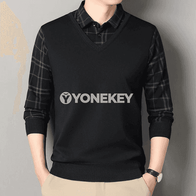 Erkekler üçin ýyly polo boýunly trikotaž sviter
