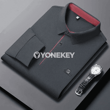 Erkekler üçin dem alýan işewür gündelik uzyn ýeňli polo köýnek