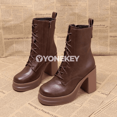 Zenanlar üçin suw geçirmeýän platformaly retro ýokary ökjeli ädikler