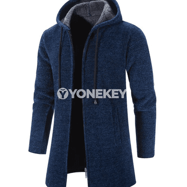 Erkekler üçin ýyly zipli kapşonly oversize sweatshirt-kurtka