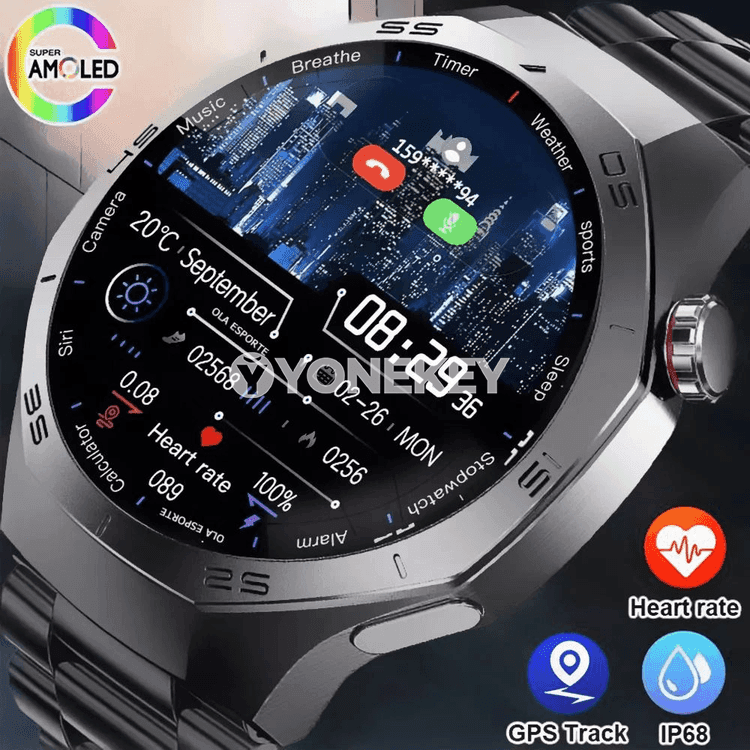 Ola Esporte HW12 akylly sagat, AMOLED ekran, GPS, Bluetooth jaň