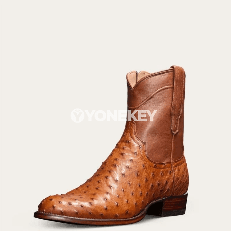 Erkekler üçin retro deri görünişli ýokary boýunly baglanşyksyz etikler