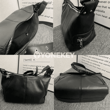 Aýal-gyzlar üçin gara crossbody sumka, gündelik we şäher stili