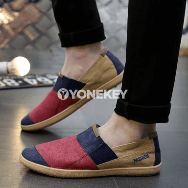 Erkekler üçin ýeňil, dem alýan kanwa espadril köwüşleri