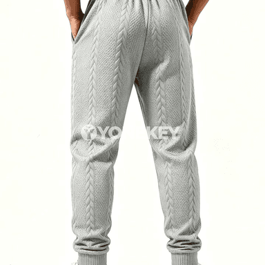 Erkekler üçin örme jogger balaklar, elastik bili, jübili