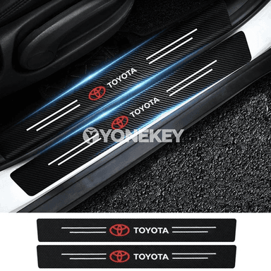 Toyota üçin karbon görnüşli gapy bosagasy stikeri, 4/5/8/9 bölek