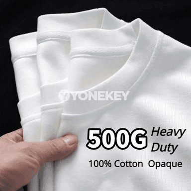 Erkekler üçin galyň pagtaly ýeňsiz futbolka, O boýun, 500 gsm