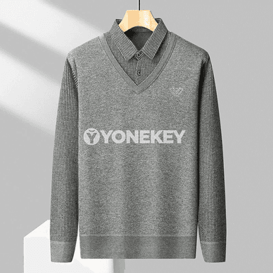 Erkekler üçin ýyly fleece polo switer, güýz-gyş üçin