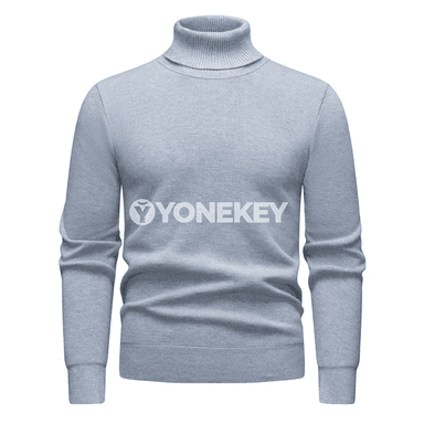 Erkekler üçin ýyly trikotaž golfikli switer, slim fit