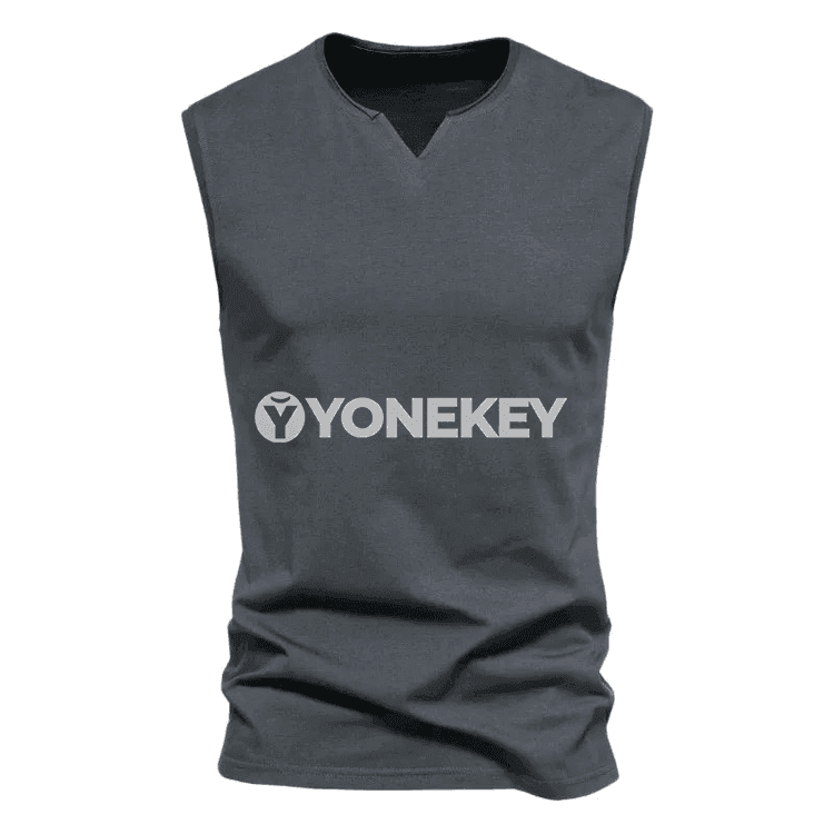 Erkekler üçin ýeňil sport tank-top köýnegi, tomuslyk rahat model