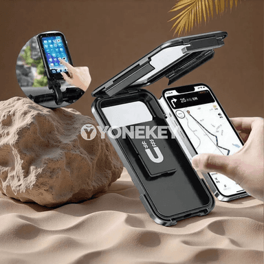 Suw geçirmeýän motosikl telefon saklaýjy, 360° öwrülýän