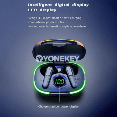 TWS Pro80 simsiz Bluetooth 5.3 nauşnikler, LED displeýli