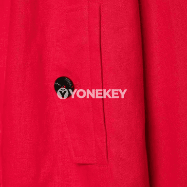 Aýal-gyzlar üçin ýaz-güýz gyzyl ýakaly düwmeli ýeňil jaket