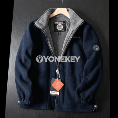 Erkekler üçin ýyly fleece penjek, giň kesimli, güýz-gyş görnüşi