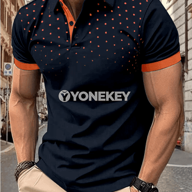 Erkekler üçin 3D çaply ýarym ýeňli polo köýnek