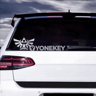 BMW we beýleki awtoulaglar üçin Triforce ganatly vinil stiker 16x9.7 sm