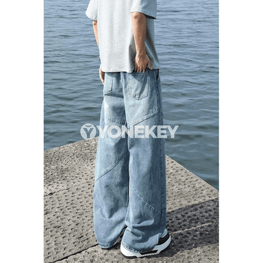Erkekler üçin giň kesimli rahat jeans balak